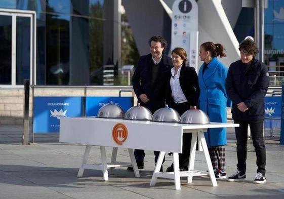 El jurado durante el programa de 'Masterchef' grabado en Valencia.