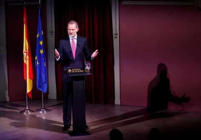 Felipe VI, durante su discurso.