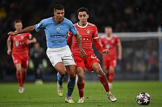Rodri durante el encuentro ante el Bayern