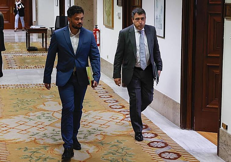 Gabriel Rufián, portavoz de ERC, y Aitor Esteban, portavoz del PNV