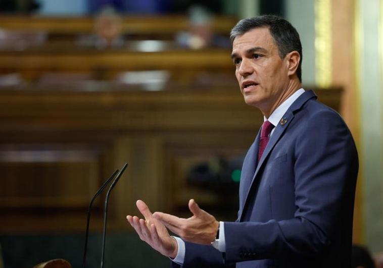 Pedro Sánchez, este miércoles en el pleno.