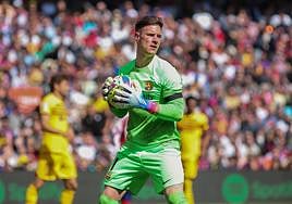 Marc-André ter Stegen, durante el duelo entre Barça y Atlético.