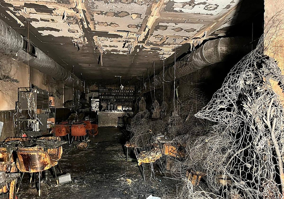 El exterior del restaurante en Madrid donde se produjo un incendio en el que murieron dos personas.