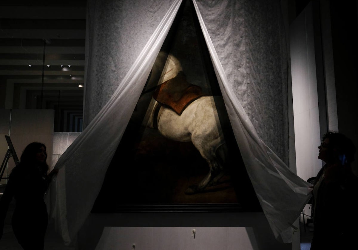 El caballo blanco', monumental tela que Velázquez ultimó a la espera de pintar a su jinete.