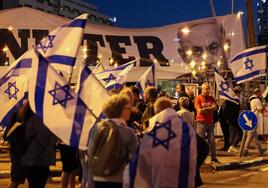 Protestas en Tel Aviv contra la reforma judicial de Netanyahu en plena conmemoración del 75 aniversario de Israel.