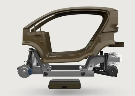 Secondary image 1 - The Geko shows a careful design unusual in this category of micro-cars.  The chassis is made of aluminium, with a central battery, a rear engine and a flax fiber body.  The body is made of fiber of natural origin and easily recyclable.