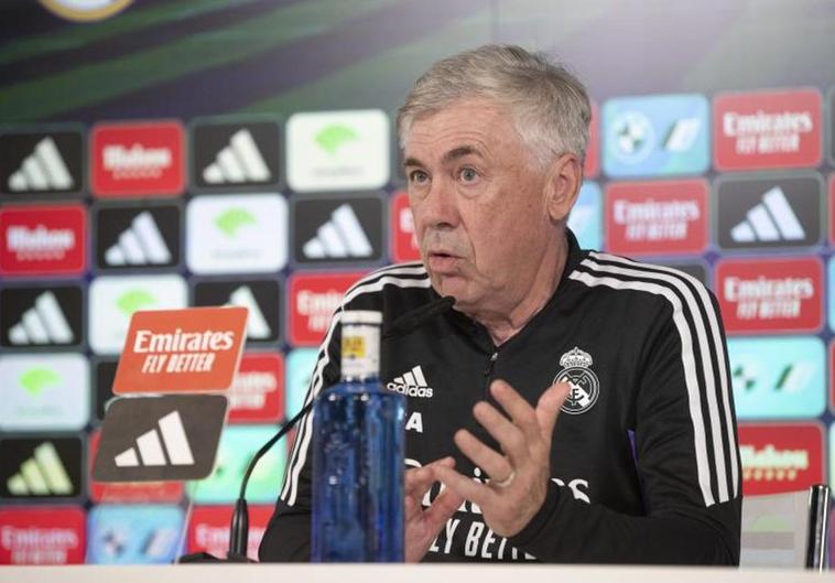 Carlo Ancelotti, durante la rueda de prensa.