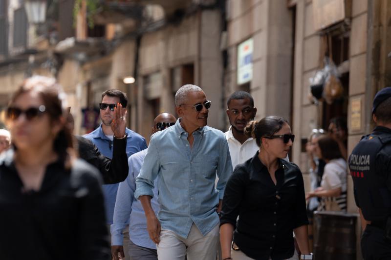 Barack Obama y su mujer Michelle en Barcelona donde asistirán al concierto de Bruce Springsteen.