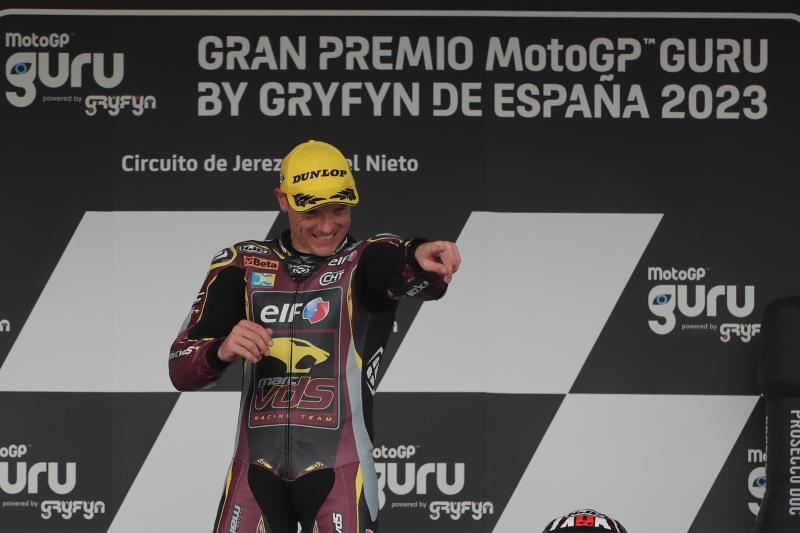 Sam Lowes, en lo más alto del podio en Jerez.