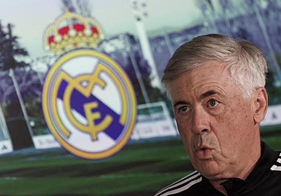 Carlo Ancelotti, durante su rueda de prensa previa al Real Sociedad-Real Madrid.