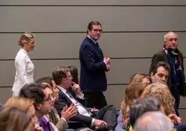 Yolanda Díaz, Antonio Garamendi y Pepe Álvarez, en la presentación de la Estrategia Española de Seguridad y Salud en el Trabajo 2023-2027