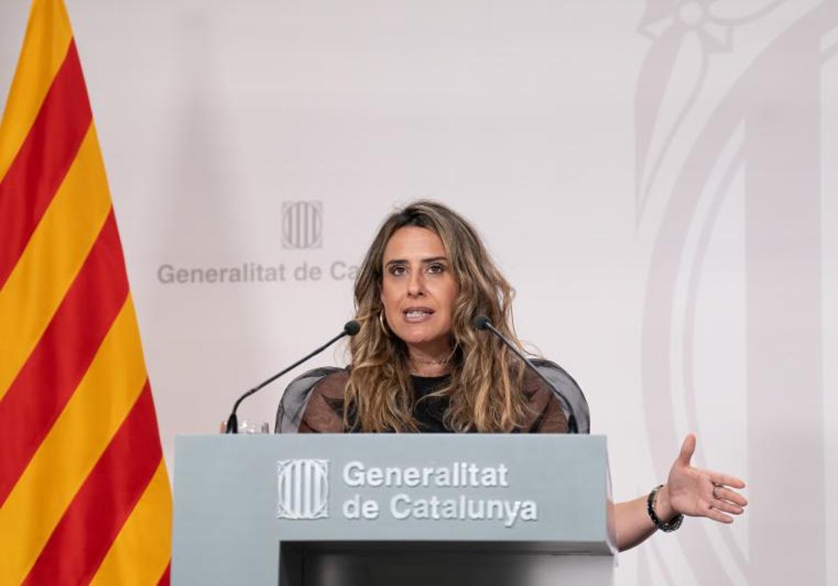 La portavoz del Govern, Patrícia Plaja, durante la rueda de prensa.