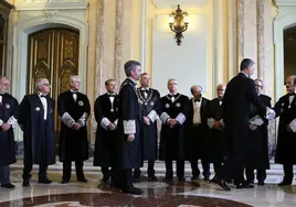 Magistrados del Tribunal Supremo integrantes de las distintas salas en el último acto de apertura del año judicial.