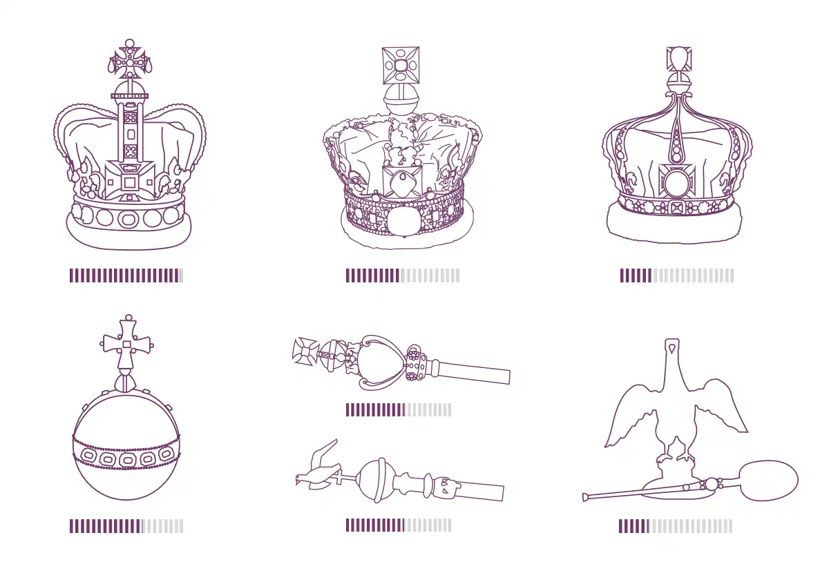 El peso de la Corona británica: kilos de oro, plata y piedras preciosas