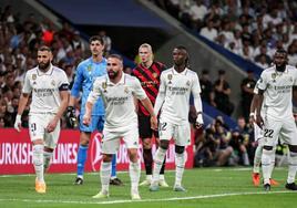 Algunos jugadores del Madrid en el encuentro de ida ante el City