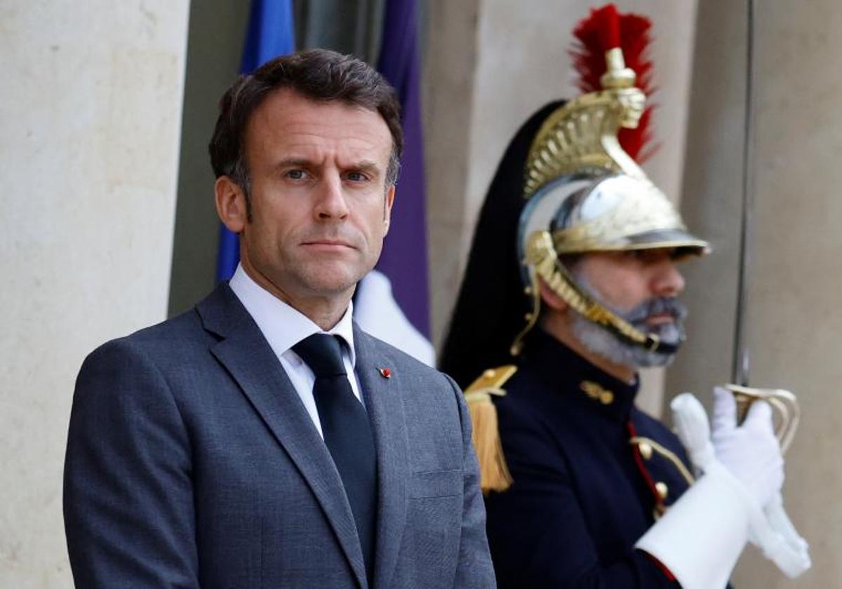 El presidente francés, Emmanuel Macron, este jueves en el Palacio del Elíseo.