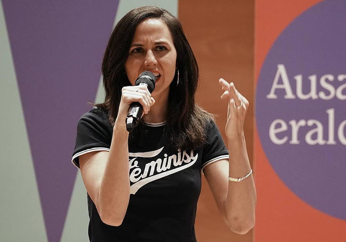 Ione Belarra este viernes en un mitin en Bilbao.