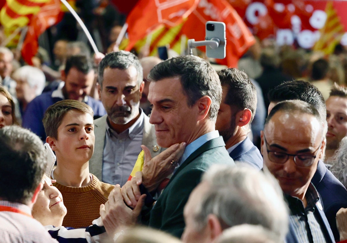 Sánchez este jueves en un acto en Zaragoza.