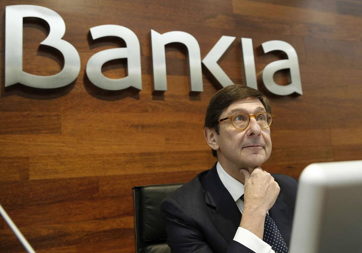 Goirigolzarri, en una rueda de prensa en 2016, cuando ocupaba la presidencia de Bankia.