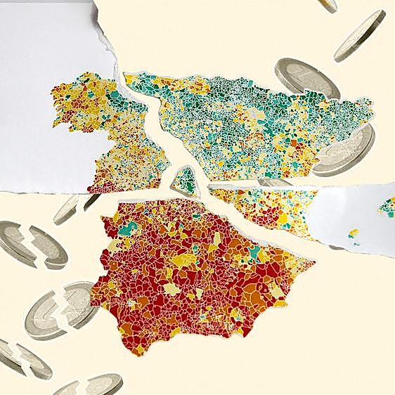 La brecha económica rompe a España en dos