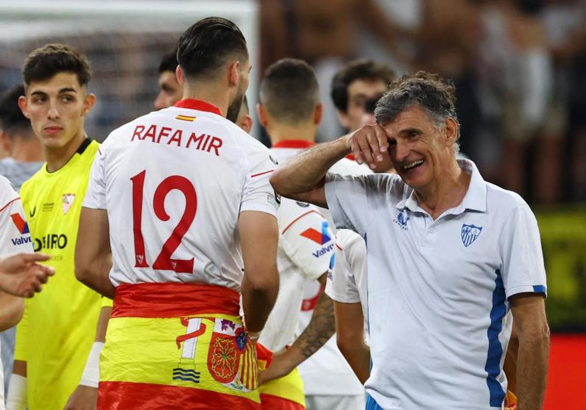 La emoción de Mendilibar tras ganar la Liga Europa con el Sevilla.