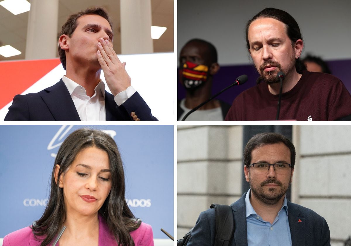 Albert Rivera, Pablo Iglesias, Inés Arrimadas y Alberto Garzón.