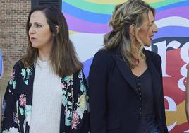 Ione Belarra y Yolanda Díaz, durante un acto del Gobierno.