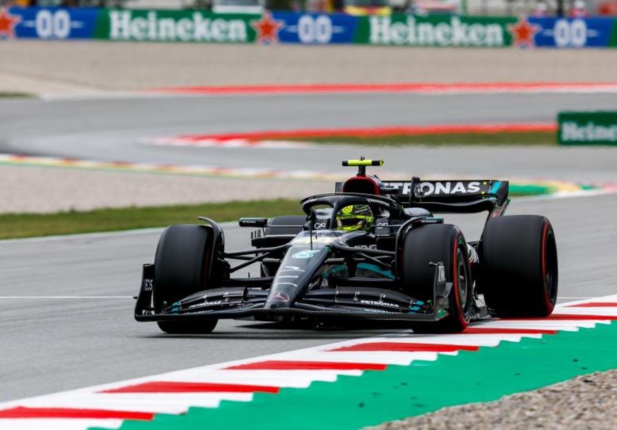 Lewis Hamilton, durante la disputa del Gran Premio de España.