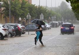 Lluvias en la localidad murciana de La Alberca, la semana pasada