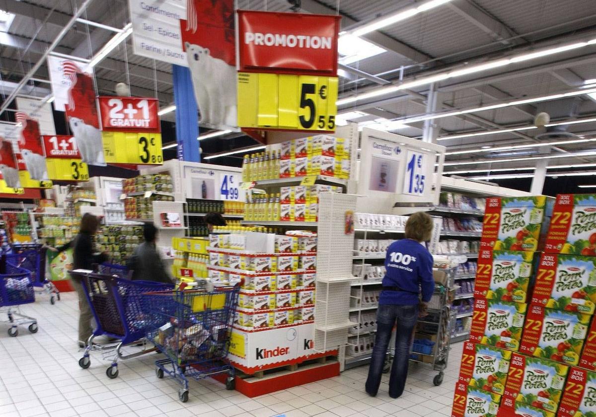 Trabajadores de Carrefour.