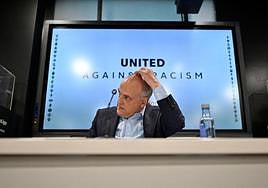 Javier Tebas, en conferencia de prensa.