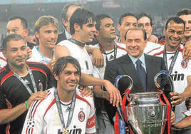 El Milan ganó cinco Copas de Europa bajo el mandato de Silvio Berlusconi, la última en 2007