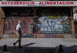 Un comercio cerrado durante la pandemia.