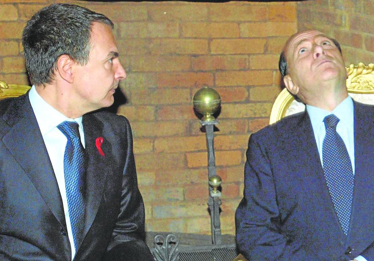 José Luis Rodríguez Zapatero y Silvio Berlusconi, en una cumbre bilateral en Roma en diciembre de 2005.