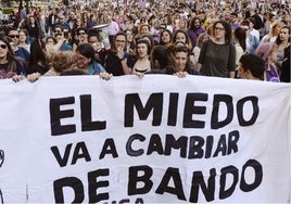 Manifestación en Valladolid contra la violación grupal cometida en sanfermines por La Manada.