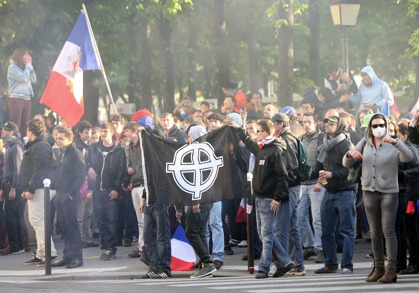 Seguidores de la extrema derecha en un manifestación en Francia