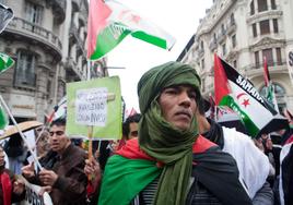 Manifestación a favor de la autodeterminación del Sáhara Occidental