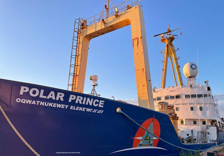 Imagen principal - Arriba, el Polar Prince en el puerto. Abajo, el interior de la cápsula Titan y la plataforma en la que comienza el descenso hacia el Titanic.