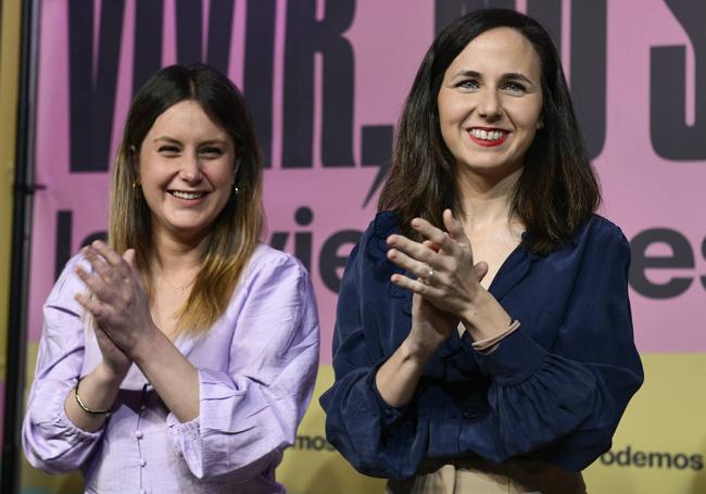 Jacinto y Belarra, durante un acto electoral.