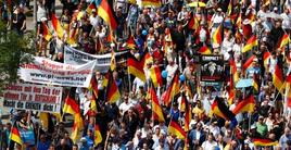 Manifestación de simpatizantes de la AfD en Berlín.