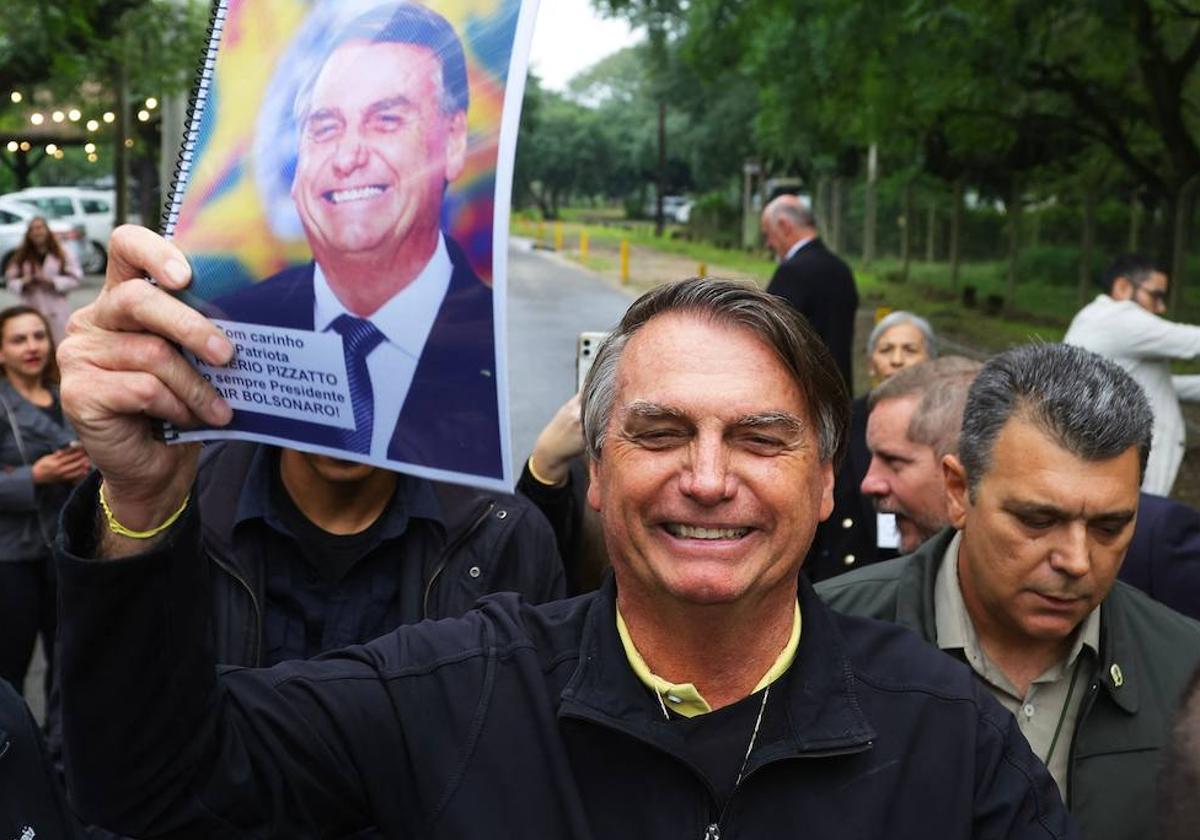 El expresidente brasileño Jair Bolsonaro durante un evento realizado por el Partido Liberal