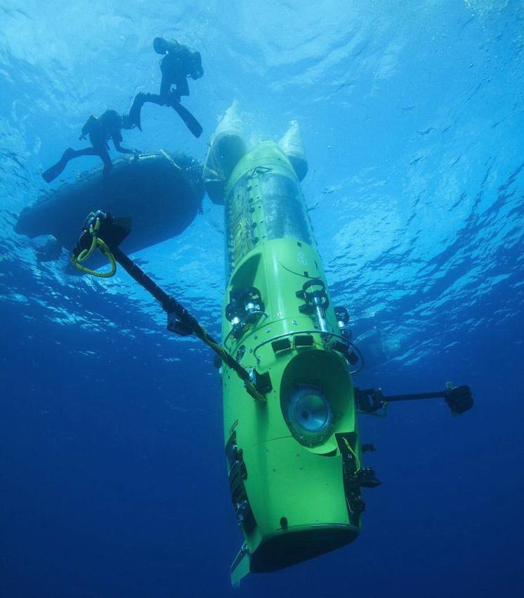 Imagen del Deepsea Challenger, con el que Cameron viajó a la Fosa de las Marianas.