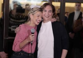 Yolanda Díaz y Ada Colau, durante un acto electoral