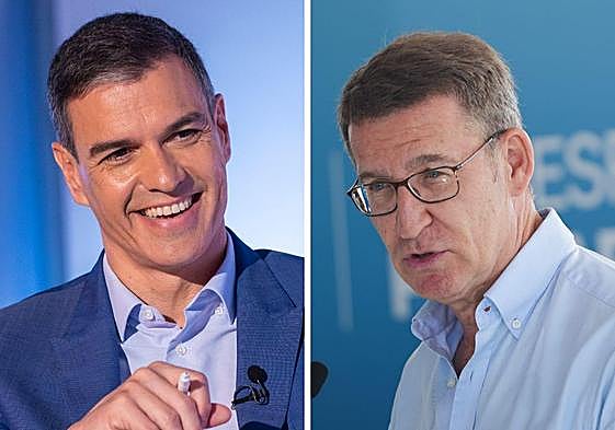 Pedro Sánchez (PSOE) y Alberto Núñez Feijóo (PP)