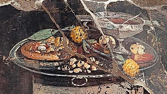 La pizza descubierta en Pompeya... que no es tal