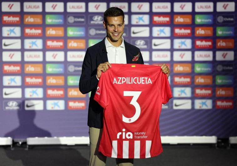 César Azpilicueta, en su presentación con el Atlético.
