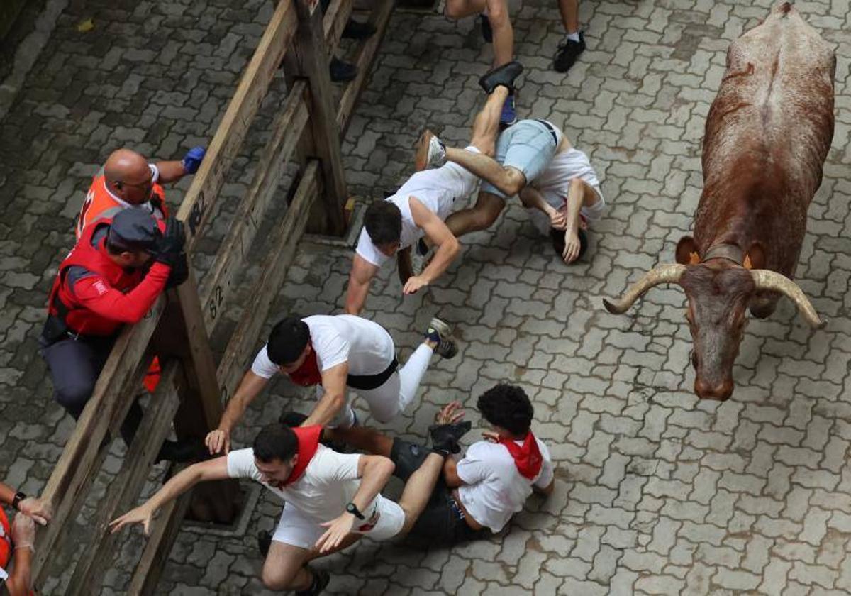 Imagen del cuarto encierro de San Fermín.