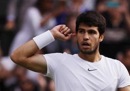 Carlos Alcaraz, durante la final de Wimbledon.