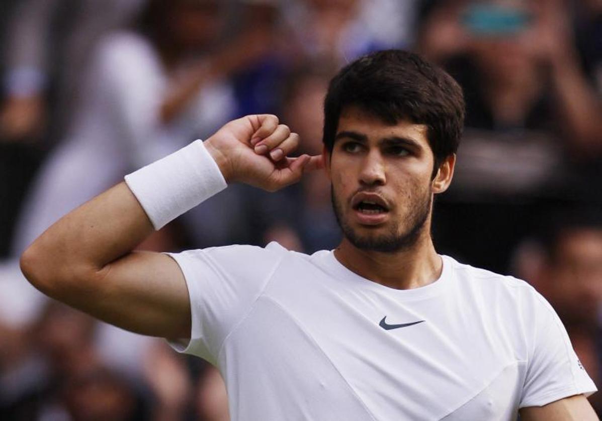 Carlos Alcaraz, durante la final de Wimbledon.