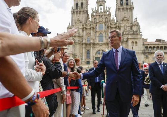 Alberto Núñez Feijóo, en Satiago de Compostela este martes.